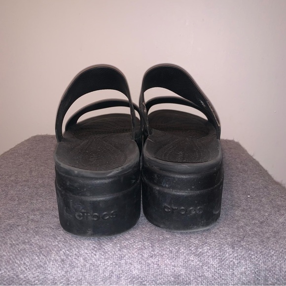Croc Black Platform Sandals 9 - Picture 4 of 9